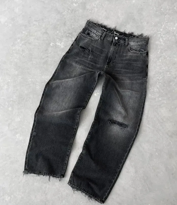 Y2K Hip Hop Distressed Baggy baggy jeans for Men - Oversized
