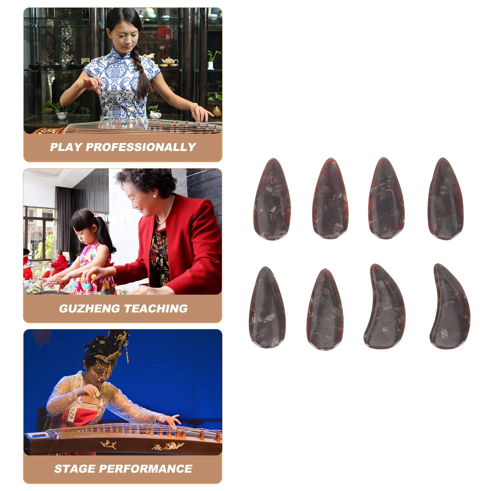DHgate.com:8Pcs Plectrums for Guzheng Playing: Durable Celluloid Finger ...
