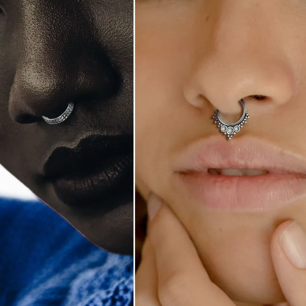 DHgate 16G Titanium Septum Daith Hoop Ring Piercing Jewelry for Sensitive Skin Jewelry