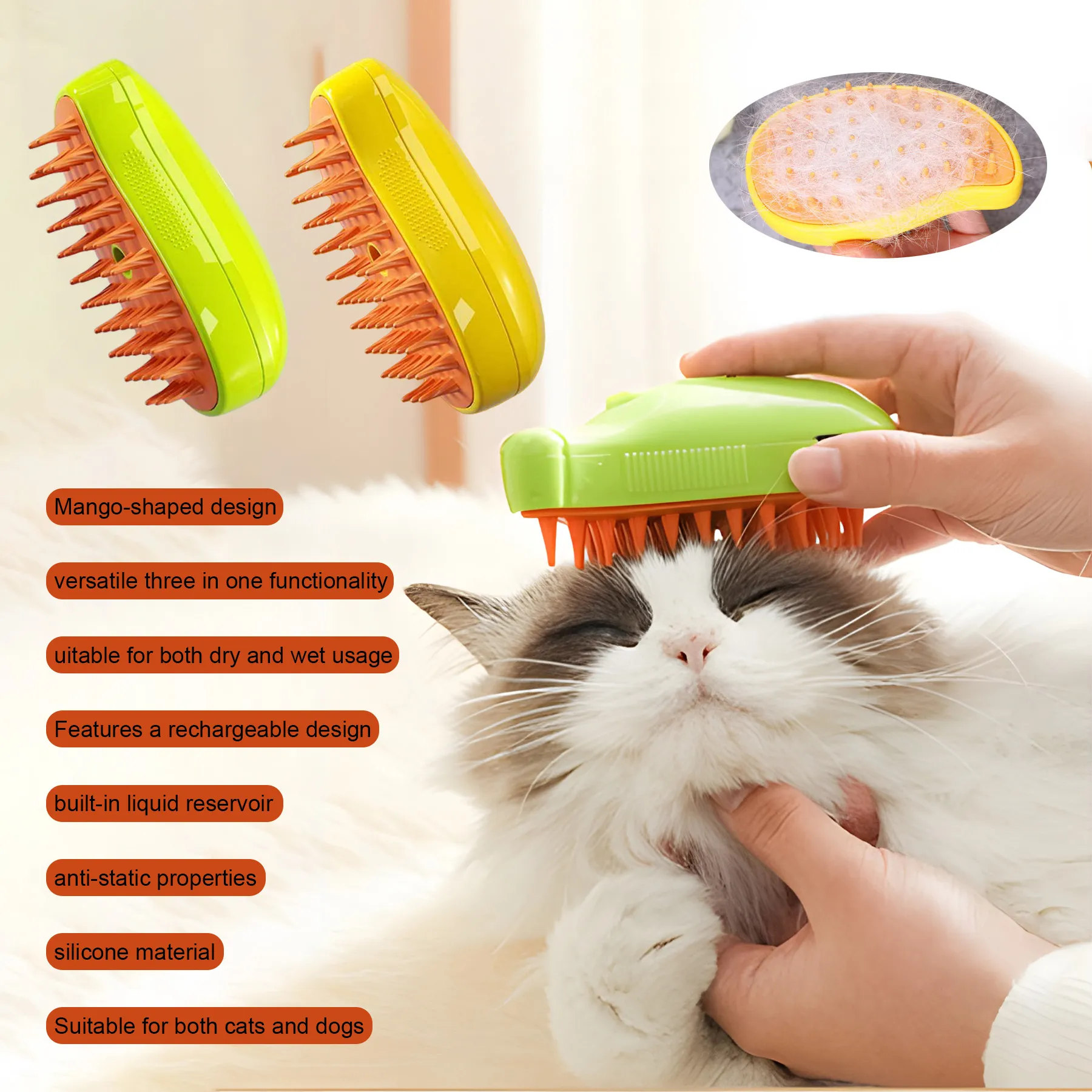3 In 1 Electric Pet Steam Brush And Grooming Comb For Cats And Dogs Effective Kenzzi Hair Removal And Massage Comb From Ddmymay 21.2 DHgate.Com
