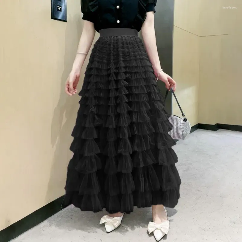 Big black ruffle skirt online