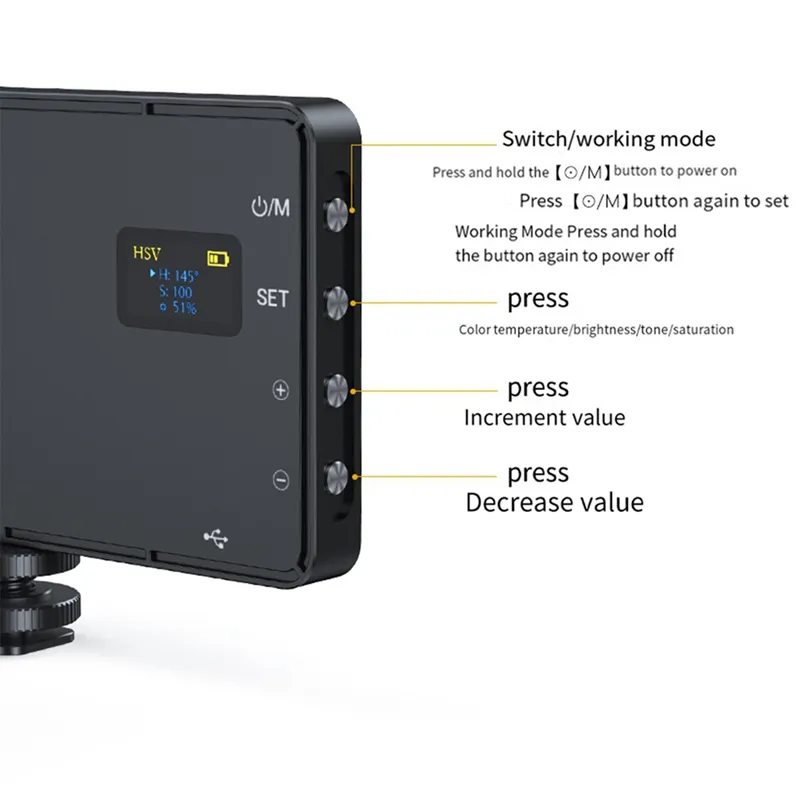 4K Dimmable LED Video Light, 4000mAh Rechargeable, Photography/Video ...