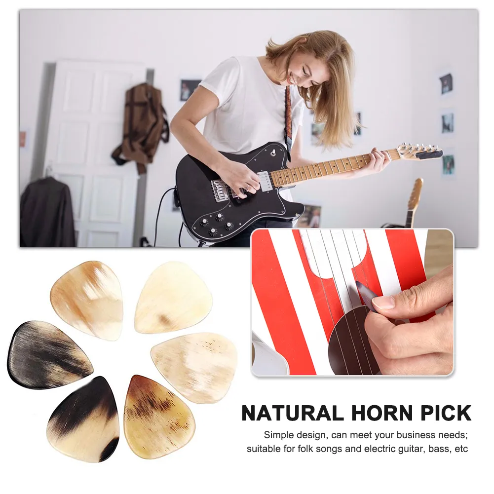 DHgate.com:10-PackHorn Guitar Picks, Colorful Celluloid