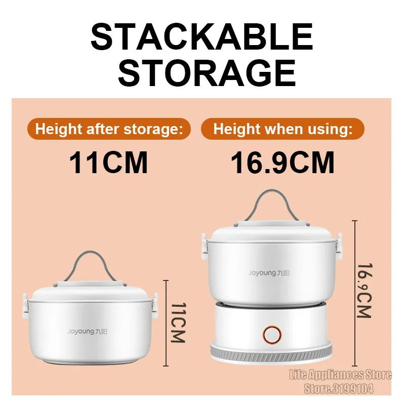 Joyoung 1.2L Foldable Electric Multi Cooker With Non Stick Coating Portable Rice Cookter 500W Noodles And Porridge Camping Cooking Pot For School From Ddmymar 80.65 DHgate.Com