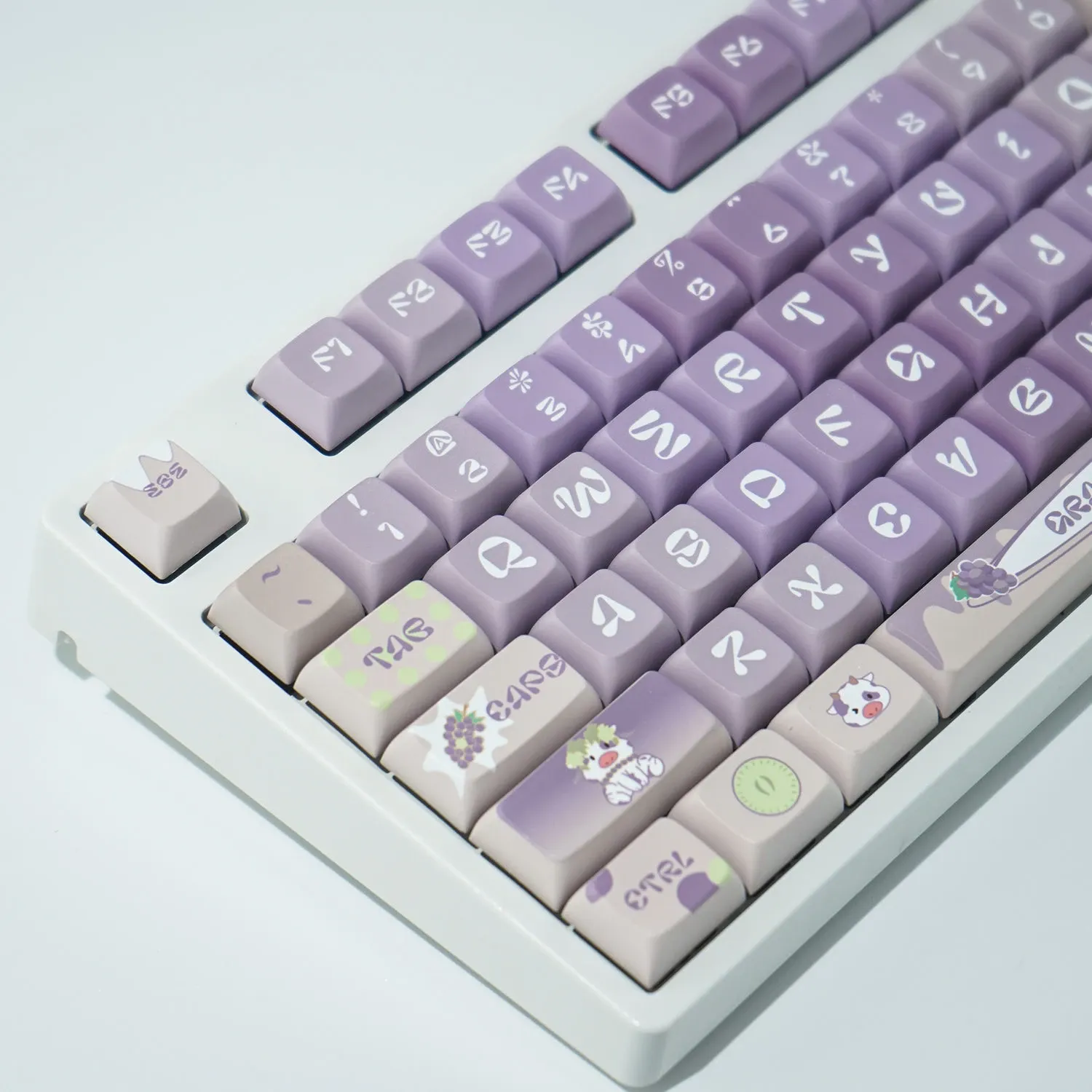127-Key Lilac Yogurt Purple Grape Theme XDA Height PBT Keycaps for