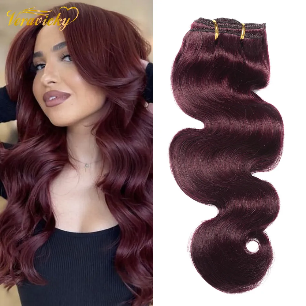 Veravicky 7-Piece 120g 99J Burgundy Body Wave Clip In Hair  display picture 1
