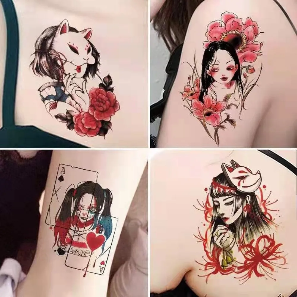 Temporary Tattoos Devil Mask Geisha Ukiyo E From Ddmymay