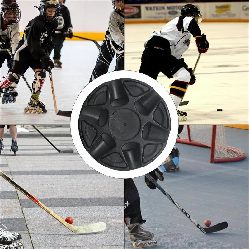 6 Pack Ice Hockey Pucks With Reusable Mesh Bag Rubber Street