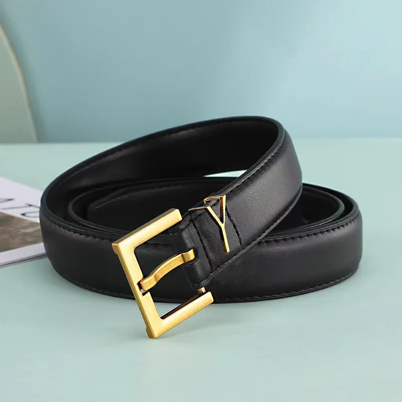 Belts Y Buckle For Women Width 3Cm Designer High Quality Men Designer Belts Y Buckle Women Waistband 18 Color Optional White Belt Genuine Leather Belt