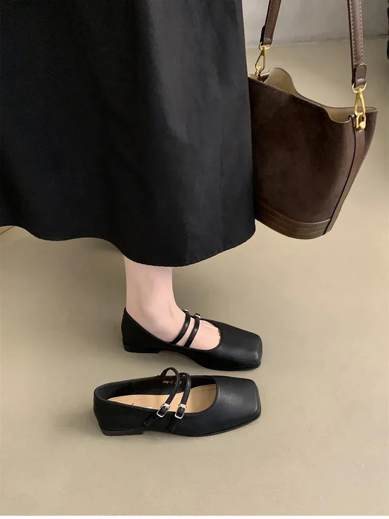 Ballerine mary jane da donna con punta quadrata scarpe comode_voghion.com