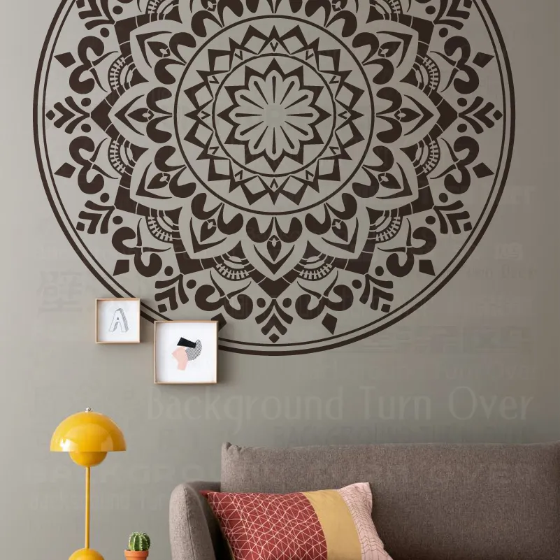 Mandala Stencil Wall Art: 40 to 63 Reusable Home Decor Template for ...