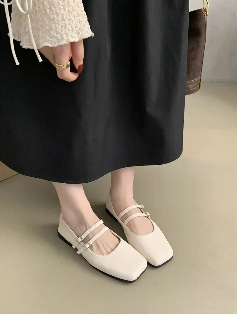 Ballerine mary jane da donna con punta quadrata scarpe comode_voghion.com