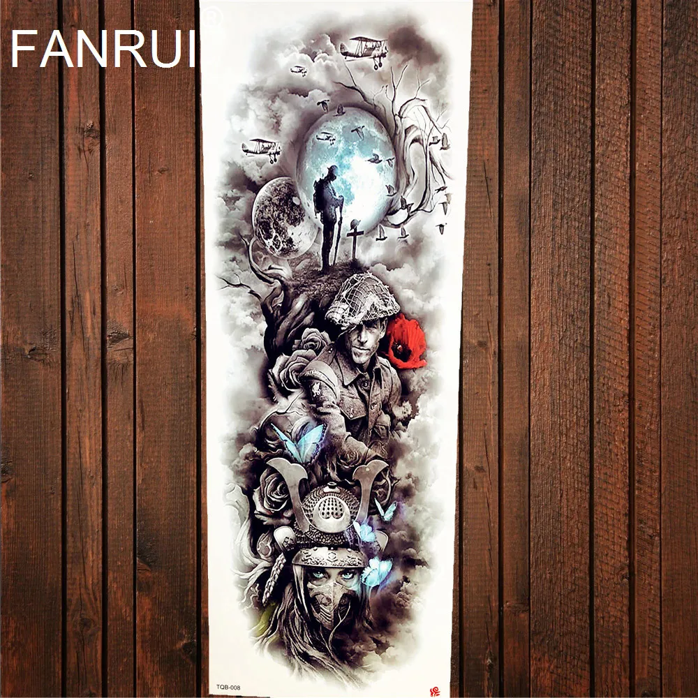 Shackle Sticker Skull Shackles Full Arm Sleeve Arm Tattoo Temporary Sticker 48x17CM ...