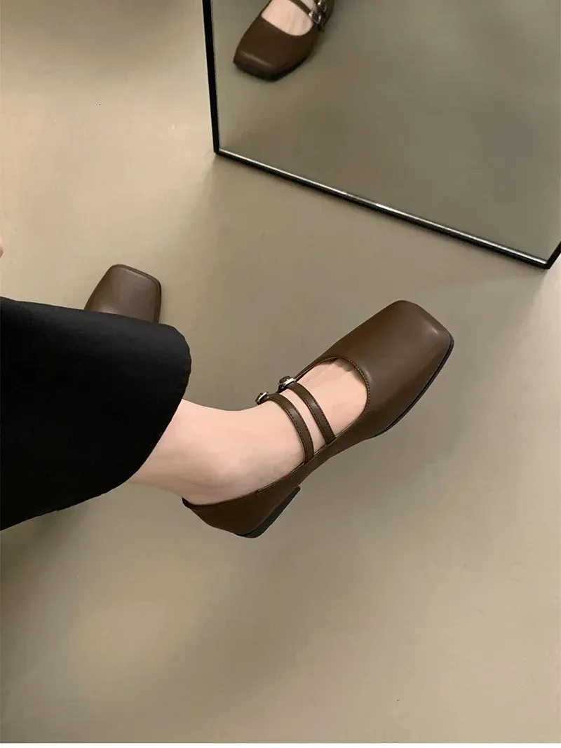 Ballerine mary jane da donna con punta quadrata scarpe comode_voghion.com