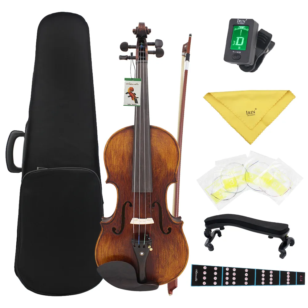 Astonvilla AV-10 4/4 Acoustic Violin with Spruce Panel, Case, Bow