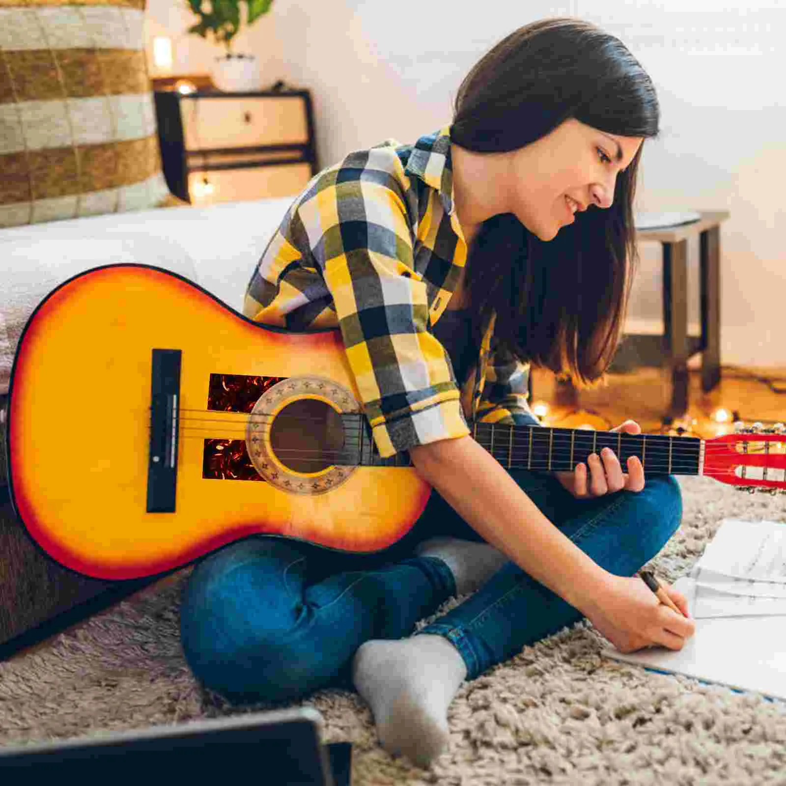 Acoustic Guitar Pickguard Pack Acoustic Guitar Pickguard Pattern Decorated Self-adhesive Pick Guard Sticker(A