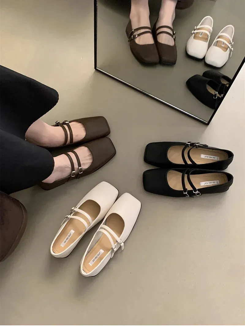 Ballerine mary jane da donna con punta quadrata scarpe comode_voghion.com
