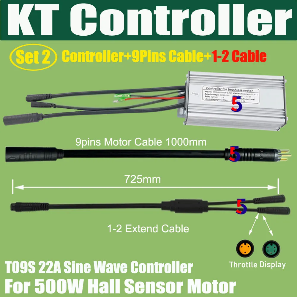 Elektrofahrrad Controller JN 22A für 36 Volt 48 Volt 500W