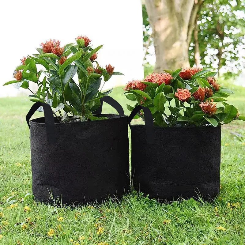 Square Fabric Grow Bags Breathable Planter Pots With Handles Garden Planting Containers For Flowers Vegetable Plant Growing Bag