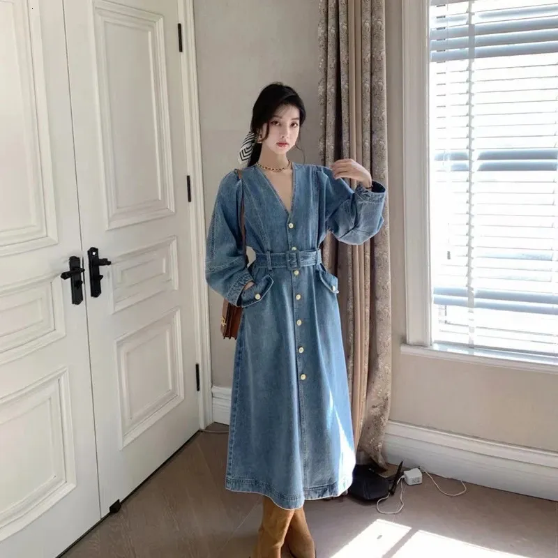 a line jean dress Talissa A-Line Maxi Denim Dress Blue main image 0