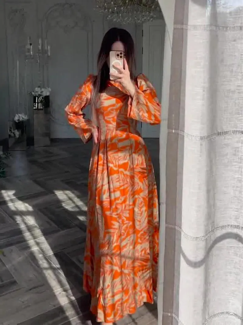 orange eid dress Muslim Party Dress for Women Eid Ramadan Long Abaya Slim Morocco Kaftan  Orange Polyester Broadcloth from Dhgate Ethnic Clothing