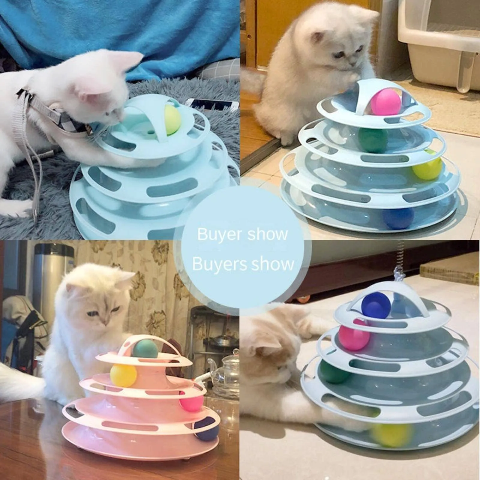 DHgate.com:Interactive 4-Level Cat Tower Tracks with Colorful Balls ...