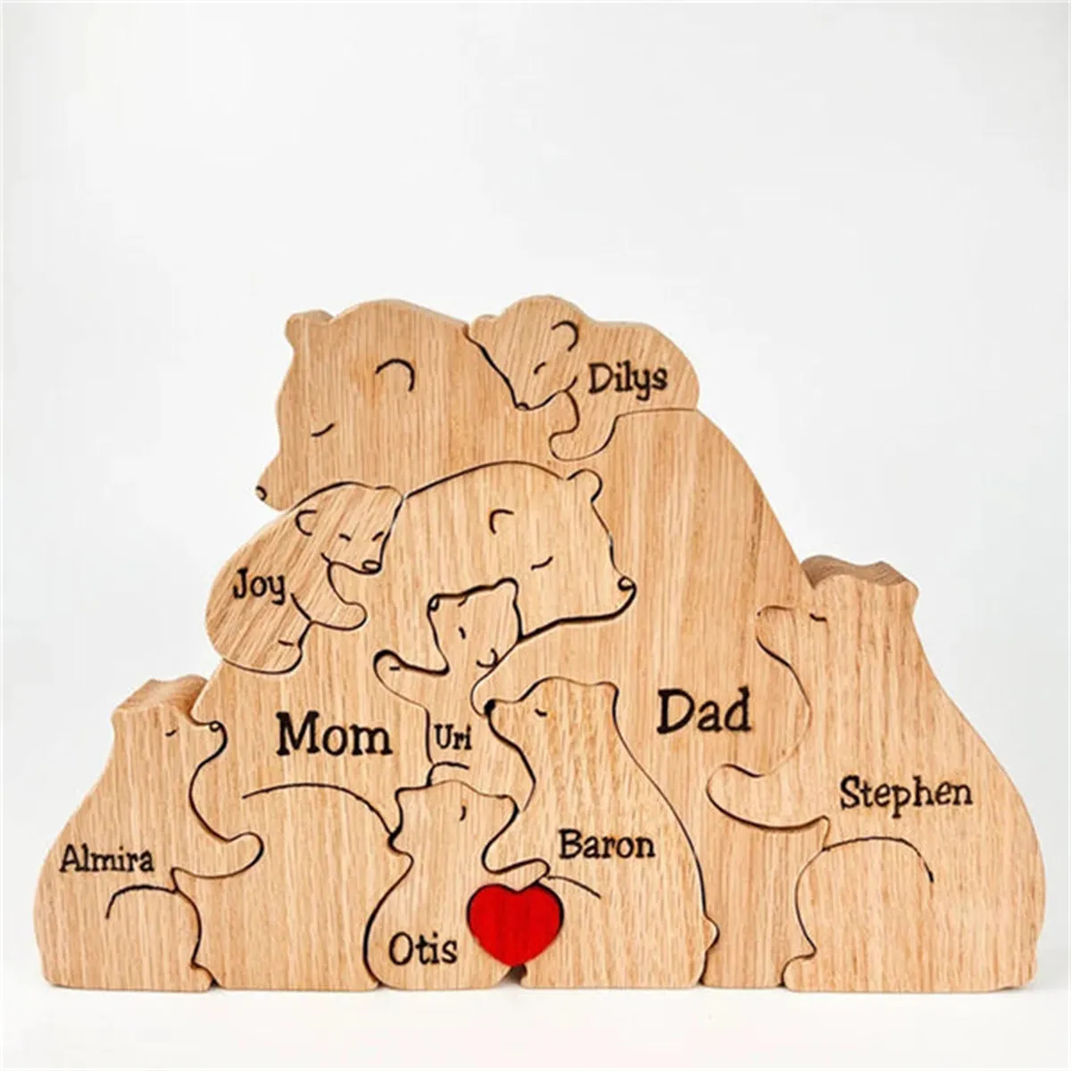 DHgate.com:Custom Wooden Bear Family Puzzle - Personalized