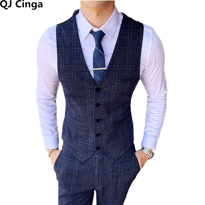 Men's Blue Stripe Plaid Suit Pants and Vest Set for Spring and Autumn Business and Wedding Wear from Dhgate Groom Shirts - price 321.44 Men's Blue Stripe Plaid Suit Pants and Vest Set for Spring and Autumn Business and Wedding Wear from Dhgate Groom Shirts - price 321.44