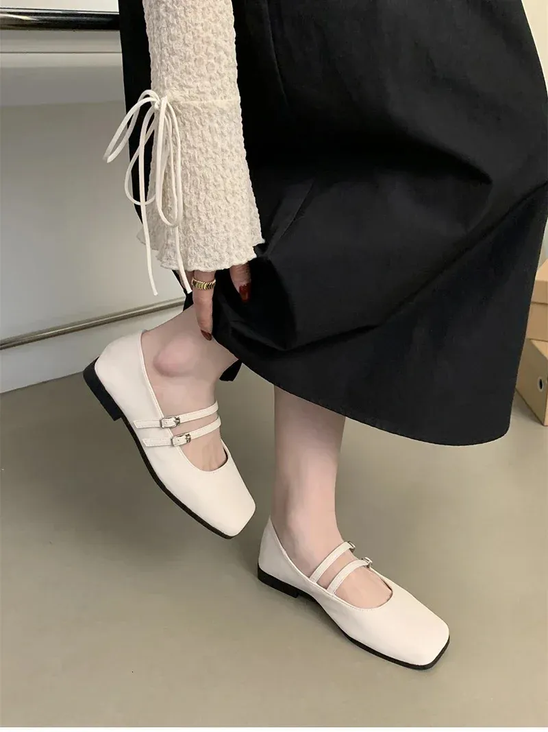Ballerine mary jane da donna con punta quadrata scarpe comode_voghion.com