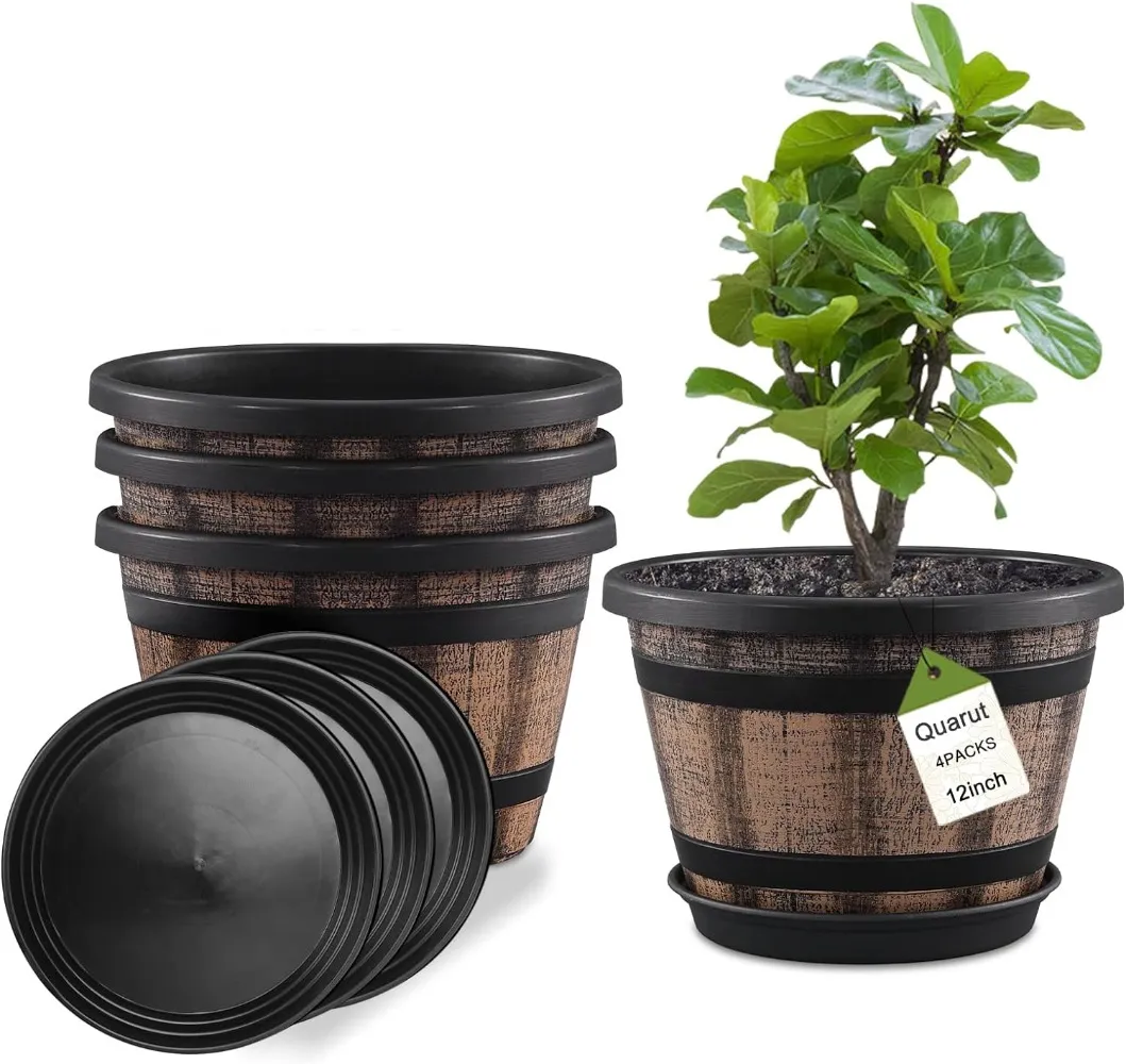 Quarut Plant Pots Set Of 4 Pack 12 Inch,Large Whiskey... From Ddmymay,  $85.24 | DHgate.Com