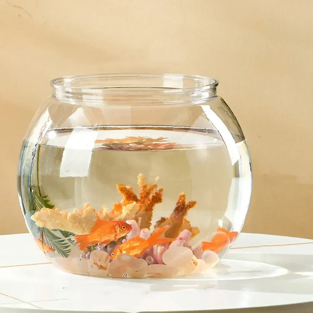 DHgate Goldfish Bowl Ornamental Plastic Tank for Home or Office Desktop Decoration Pet Supplies