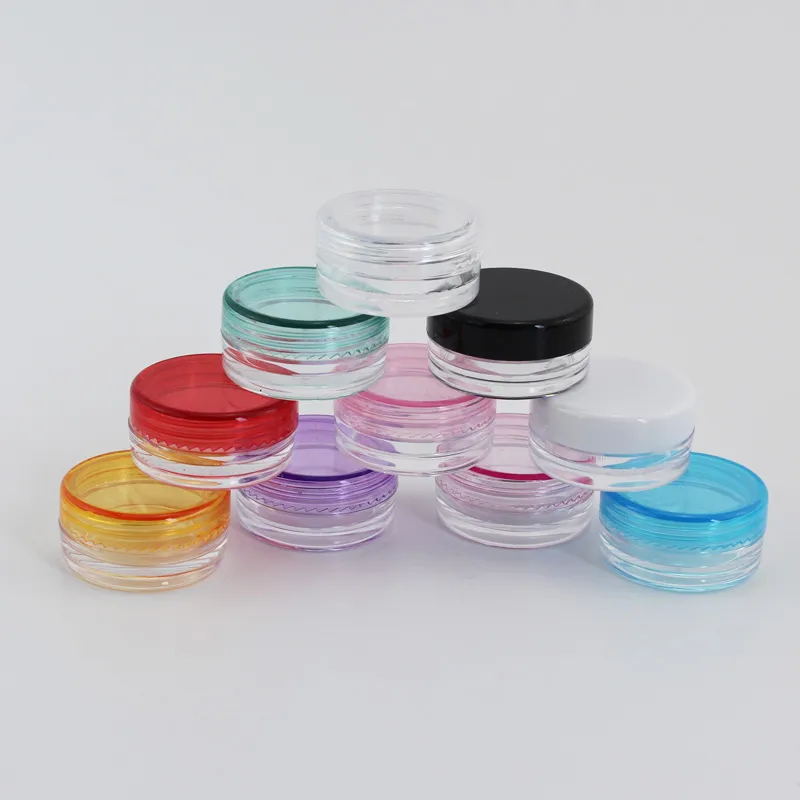 2g Plastic Pot Jar Empty Cosmetic Container with Screw Lid for Cream ...