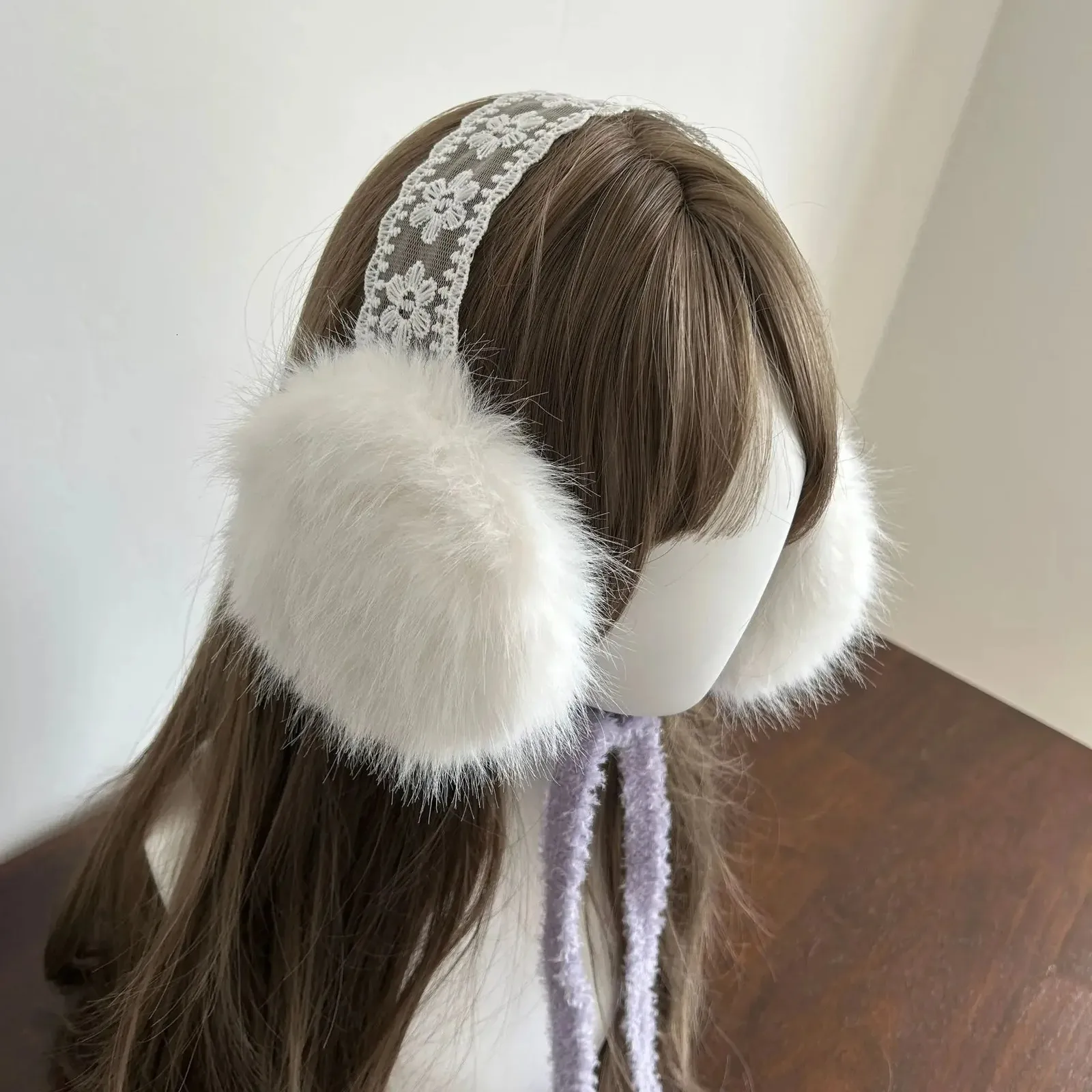 Lace Bow Earmuffs For Winter Warmth And Thick Womens Kawaii Japan
