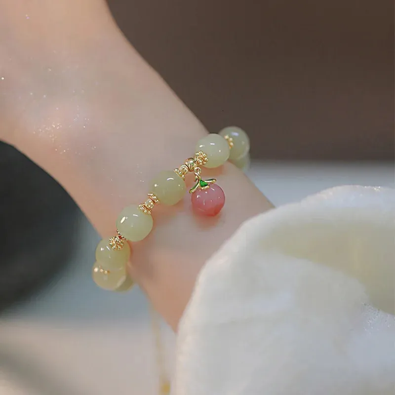 Bracelet Jade Bangle Bracelet: Delicate Pink Bead Bracelet With