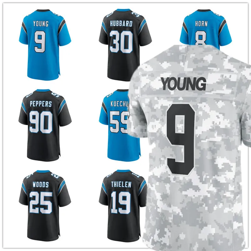 Panthers Jersey Young Xavier Legette Jadeveon Clowney Jaycee Horn Julius  Peppers Luke Kuechly Chuba Hubbard Andy Dalton Arctic Camo 2024 Football