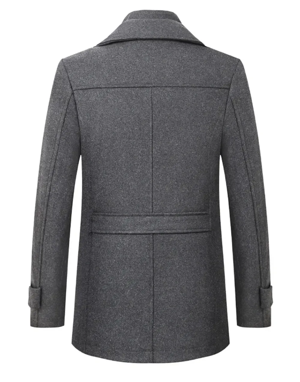 Mens Wool Trench Coats, Classic Double Collar Woolen Trench Coat