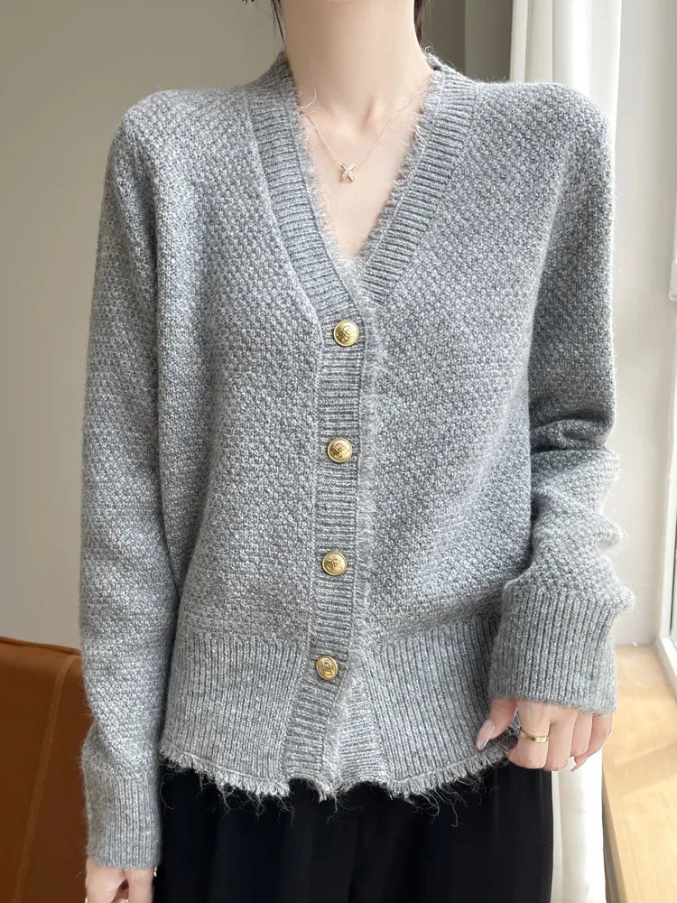 トップス Silkwool Knit Cardigan Silk Cardigan | Olive | Ovcio