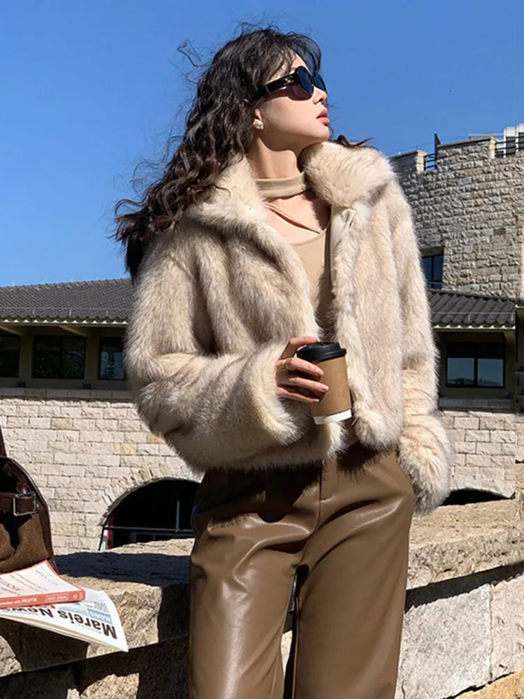 Fur Collar Womens Coats Zara Fur Crop Top Jacket Gradient Faux Fur