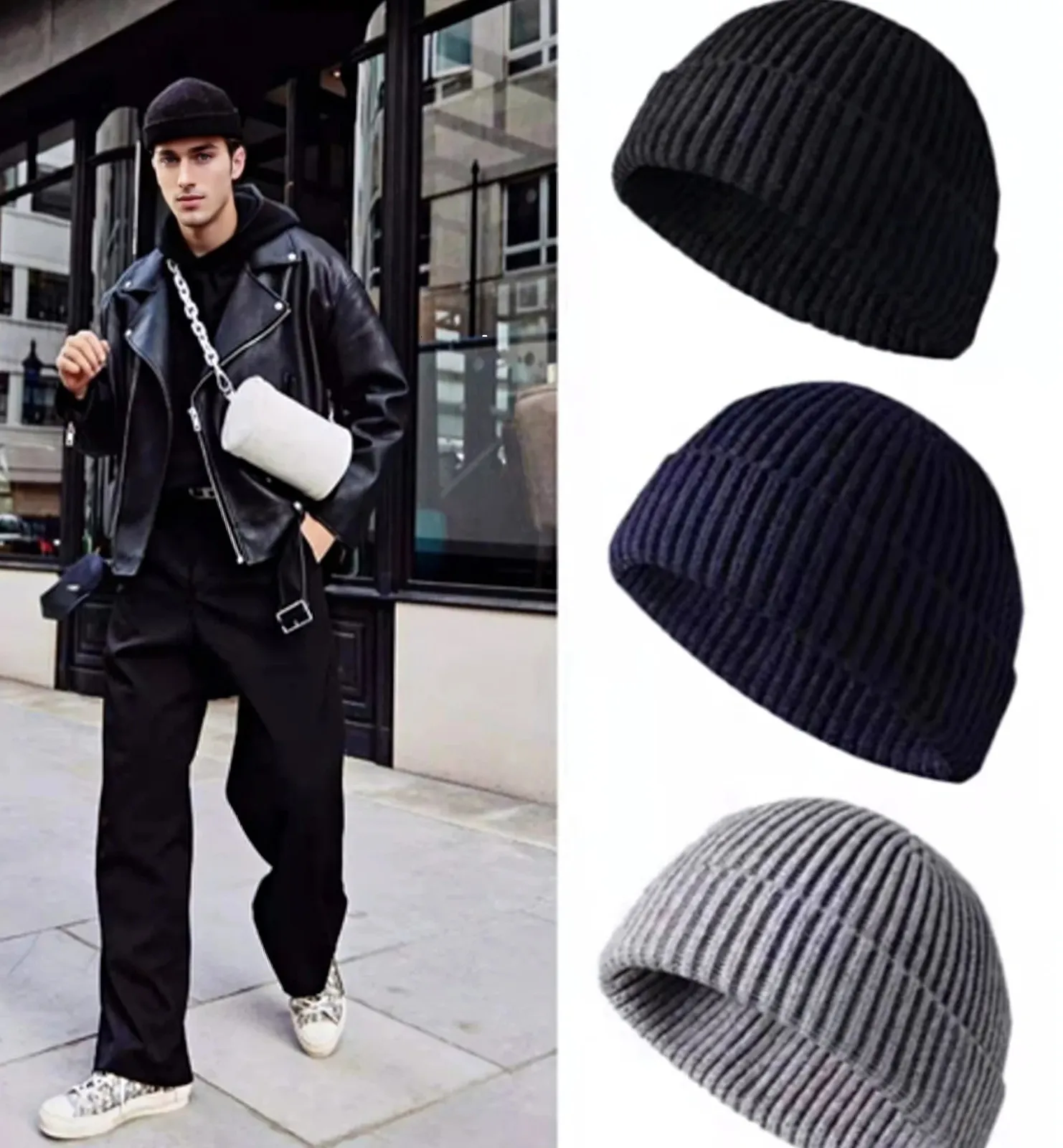 Knitted Beanie Hat Windproof Warm Winter Stretch Fit Unisex Skull Cap ZICANCN Gothic Purple Skeleton Skull Knit Beanie Hat, Winter  main image 3