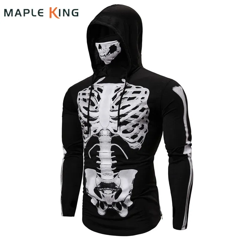 Sudadera Con Capucha Para Calaveras 3D Para Hombres Estampado De