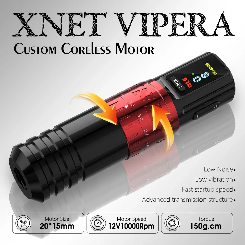 XNET Vipera Wireless Tattoo Machines Kit Adjustable From