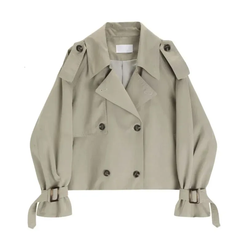 240929 Womens Double Layer Short Trench Coat Warm From Zara05
