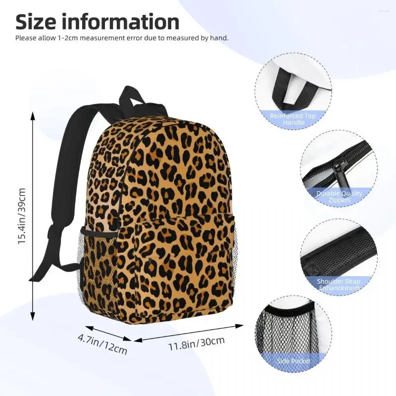 国内で当店のみ Dekayed - Plush Leopard Print Backpack Leopard Print Backpack For Kids, Large Capacity School