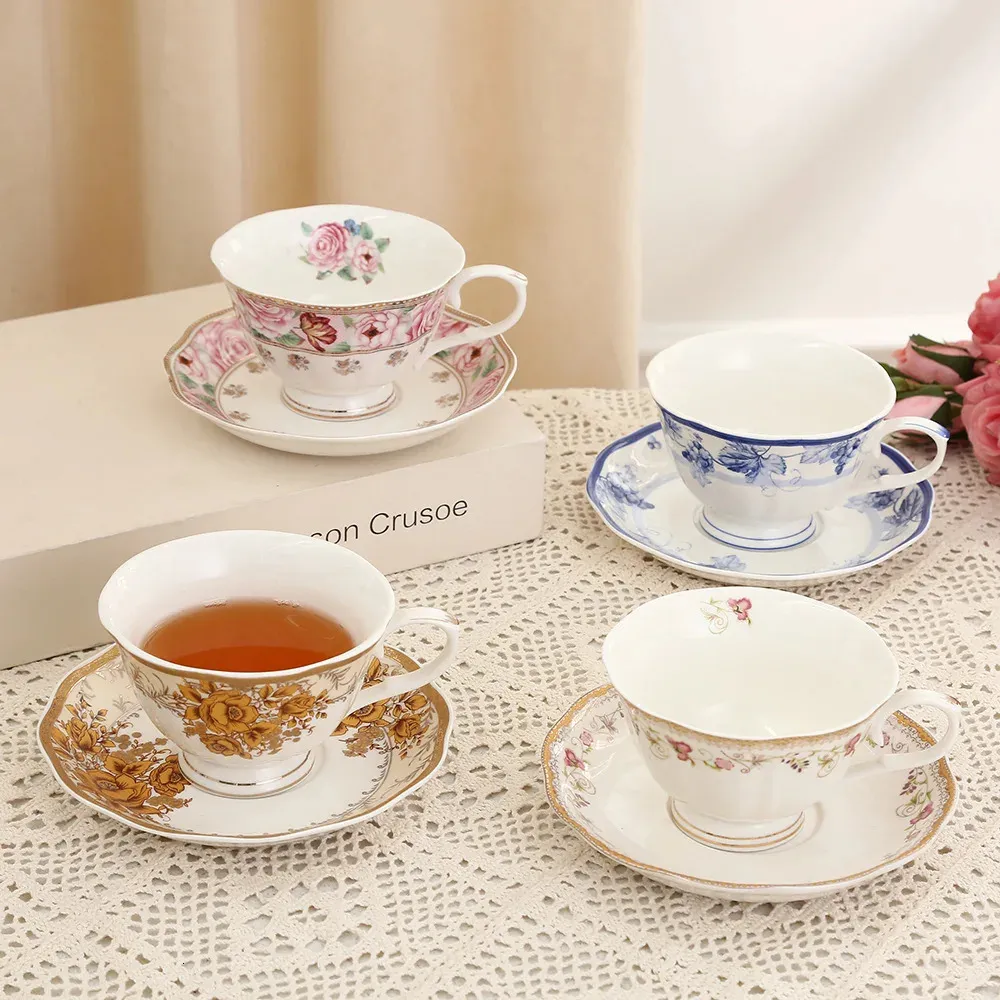 Premium Bone China Tea Cup and Saucer Set - Elegant British