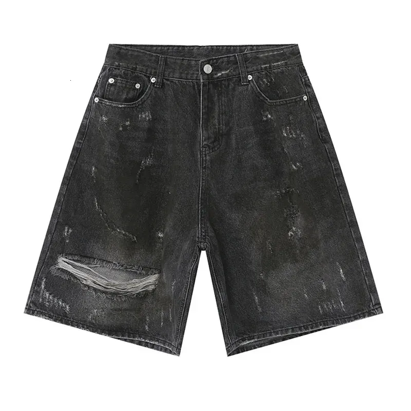 Pacsun Black Denim Shorts Ripped Mens LRG On Deck Bull Denim