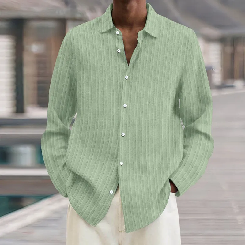Men's e Striped Button-Up Shirt Men's e Striped Button-Up Shirt