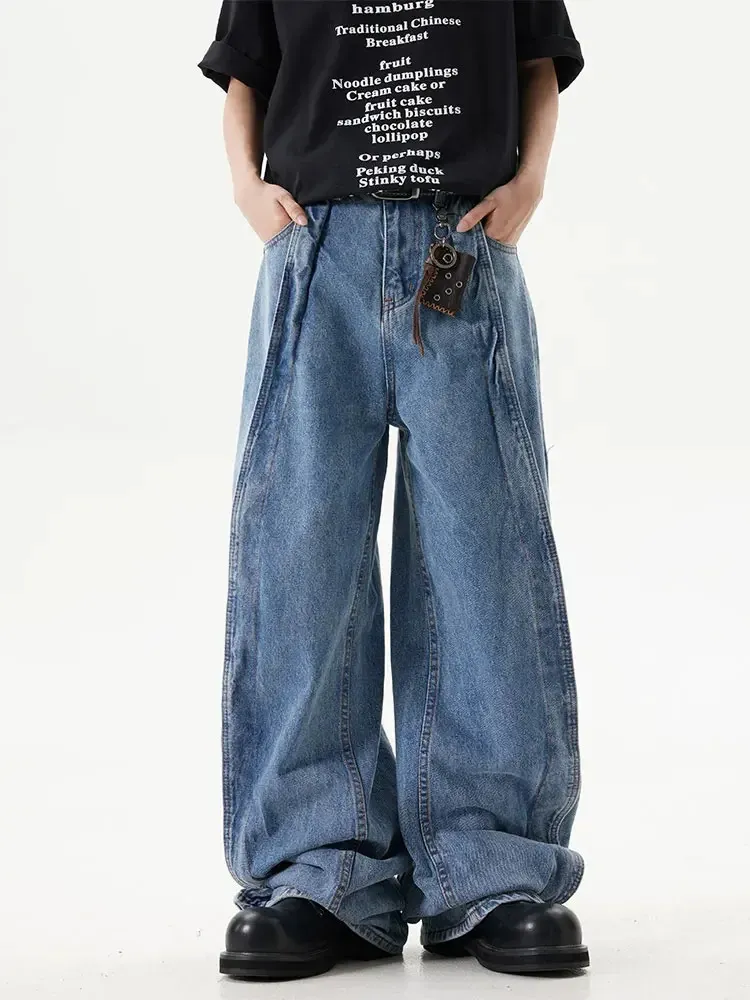 Retro Street Silhouette Scimitar Jeans For Men And Women