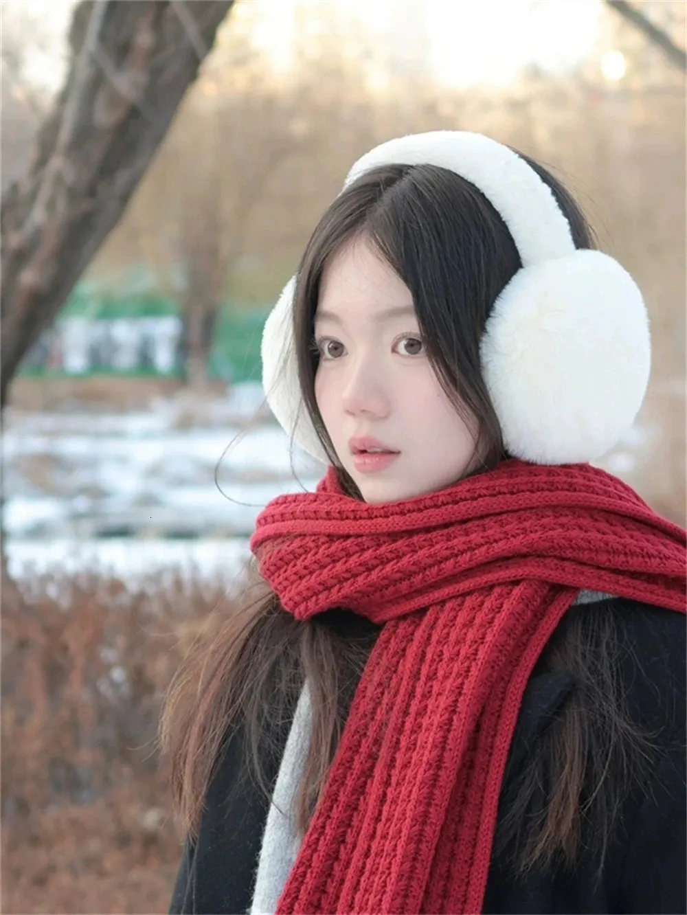 Save Big on Bulk Korean Knitted Scarf Long Winter Scarves: Korean Knitted  Sweater Style Red Double Sided Warm Neck Wrap, High End Thick Wool Shawl  For