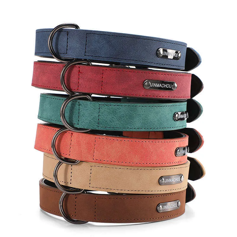 Wholesale Customizable Adjustable Leather Bridle Leather Dog Collar