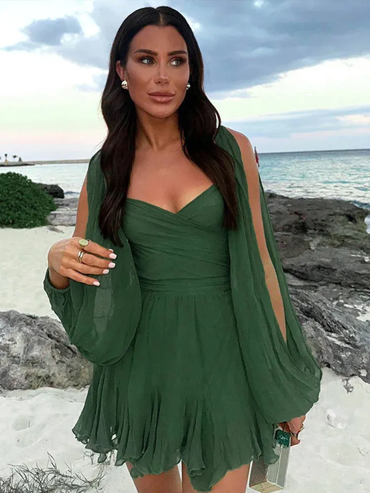 white christmas dresses Halter White Dress Summer Party Gown with Sexy Slits Long Evening Dres –  Siaoryne main image 1